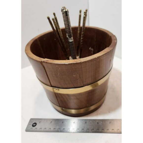 Vintage Basketville Putney Vermont Walnut Barrel and Nutcracker Pick Set - Picture 13 of 13